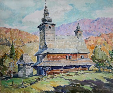 Пейзаж "Церква в Буковцьово" 50x60 п.o., 2008р. Картина